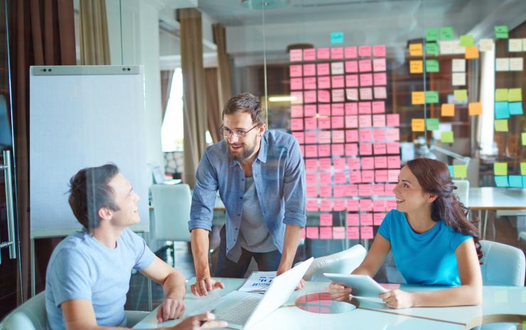 People at work in a meeting